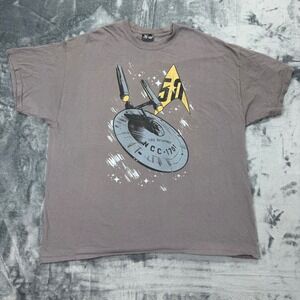 Star Trek 50th Anniversary USS Enterprise NCC-1701 Graphic T-Shirt Mens Gray XL